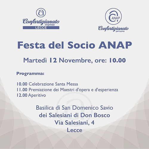 Programma festa socio anap lecce