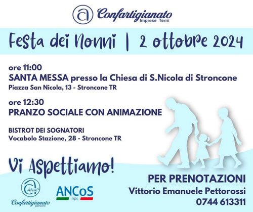 Festa nonni a Stroncone con Confartigianato Terni